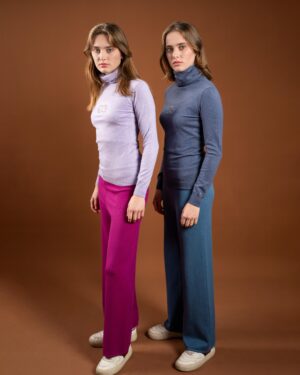 Textile wide leg pants
