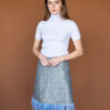 Top cashmere high neck short sleeve