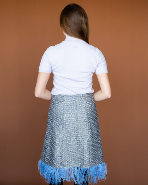 Top cashmere high neck short sleeve
