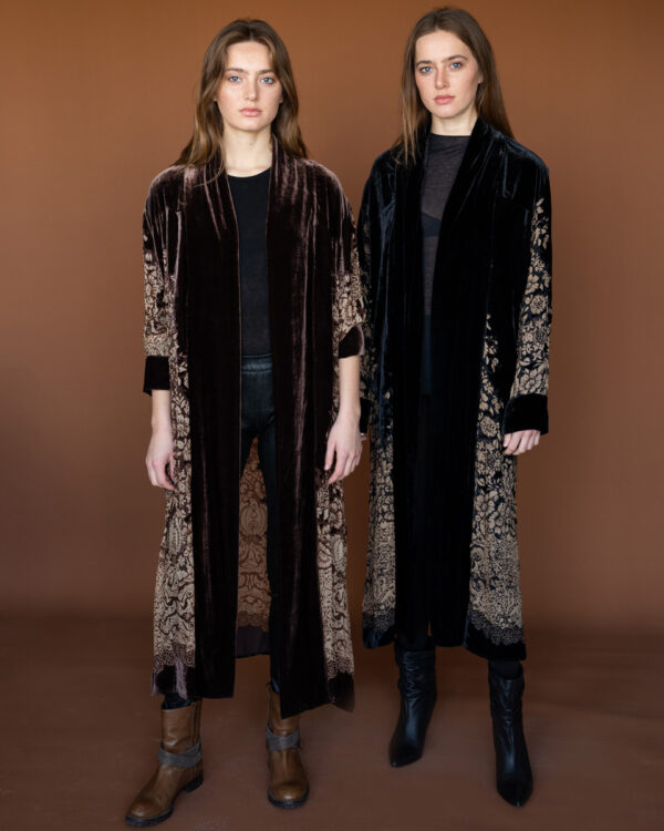 Silk velvet cardigan