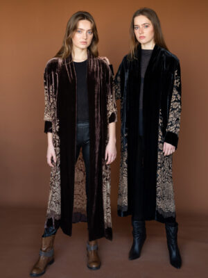 Silk velvet cardigan