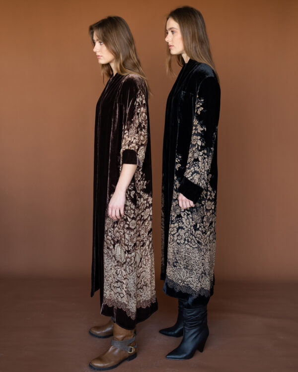 Silk velvet cardigan