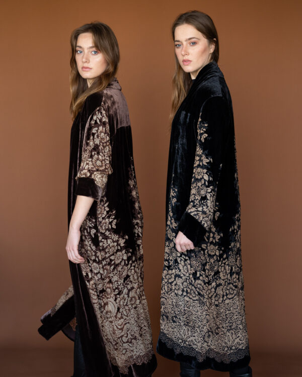 Silk velvet cardigan