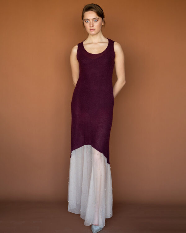 Soft wool with pearls dres