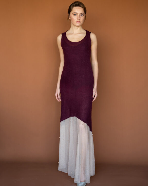 Soft wool with pearls dres