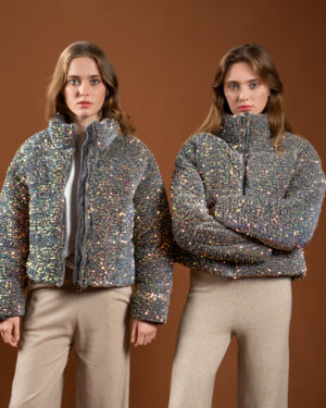 Fine sequined down jacket