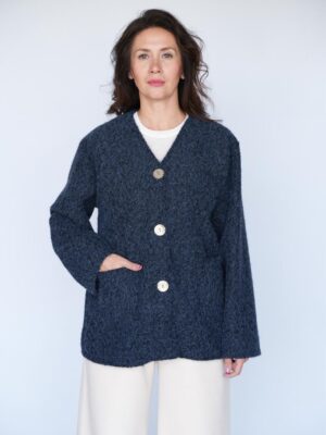 Wool jacket with scarf